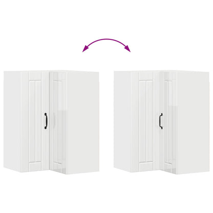 Wall Corner Cabinet LUCCA High Gloss White 57 x 57 x 80 cm