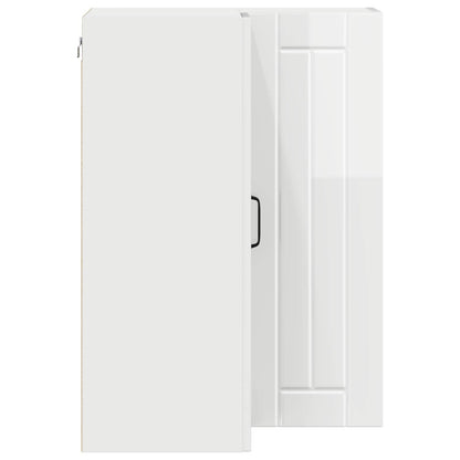 Wall Corner Cabinet LUCCA High Gloss White 57 x 57 x 80 cm