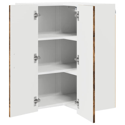 Wall Corner Cabinet LUCCA Smoked Oak 57 x 57 x 80 cm