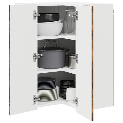 Wall Corner Cabinet LUCCA Smoked Oak 57 x 57 x 80 cm