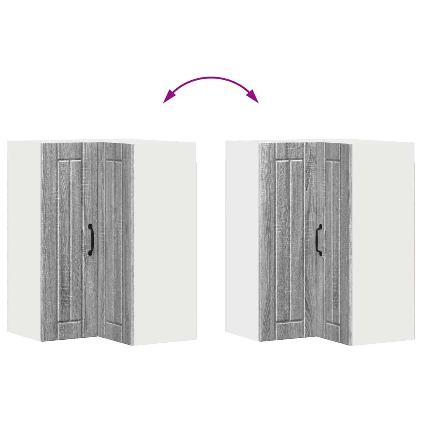 Wall Corner Cabinet LUCCA Grey Sonoma 57 x 57 x 80 cm