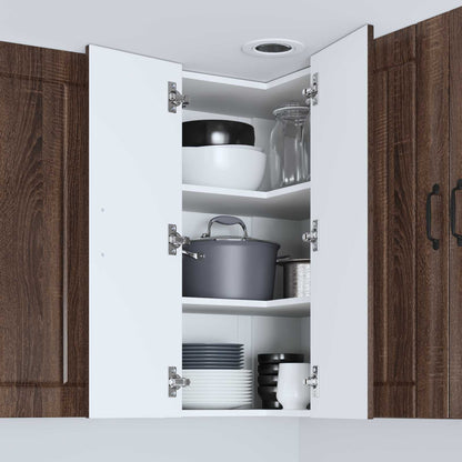 Wall Corner Cabinet LUCCA Brown Oak 57 x 57 x 80 cm