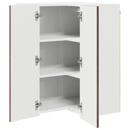 Wall Corner Cabinet LUCCA Brown Oak 57 x 57 x 80 cm