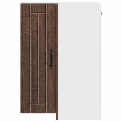 Wall Corner Cabinet LUCCA Brown Oak 57 x 57 x 80 cm