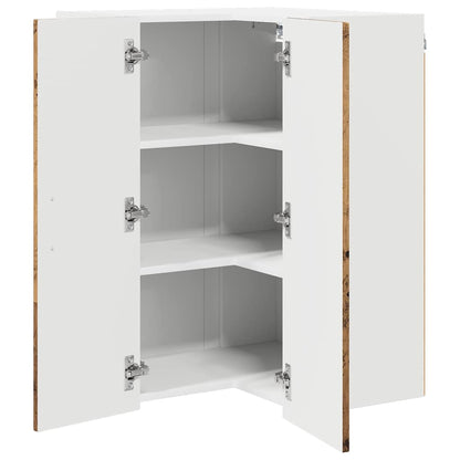 Wall Corner Cabinet LUCCA Old Wood 57 x 57 x 80 cm