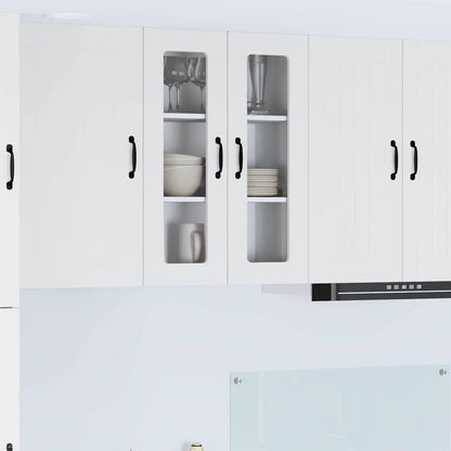 Wall Glass Cabinet LUCCA White 60 x 31 x 80 cm Engineered Wood