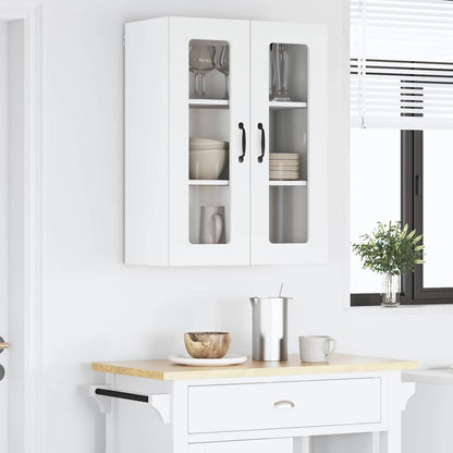 Wall Glass Cabinet LUCCA White 60 x 31 x 80 cm Engineered Wood