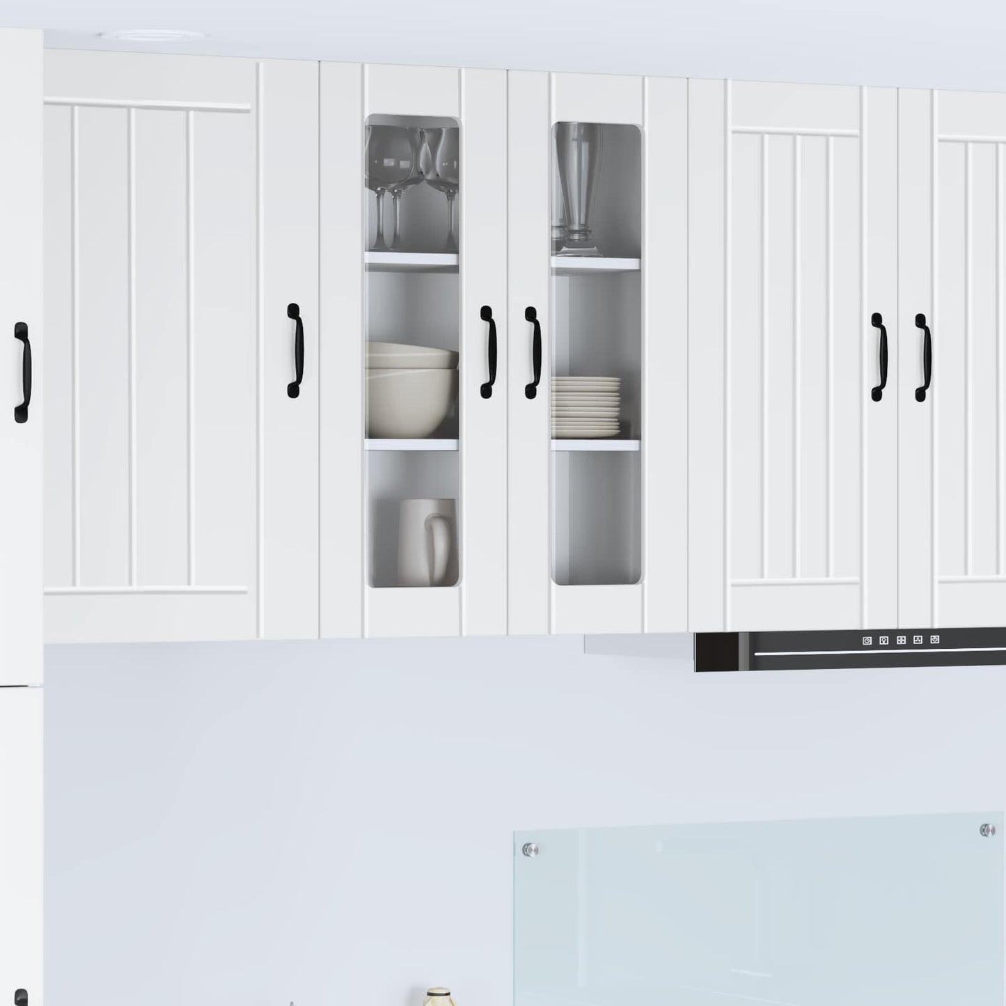 Wall Glass Cabinet LUCCA White 60 x 31 x 80 cm Engineered Wood