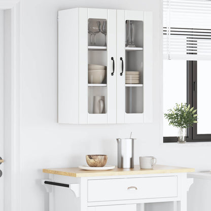Wall Glass Cabinet LUCCA White 60 x 31 x 80 cm Engineered Wood