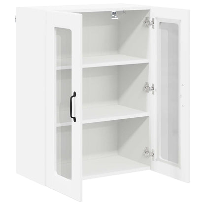 Wall Glass Cabinet LUCCA White 60 x 31 x 80 cm Engineered Wood