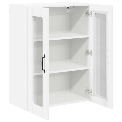 Wall Glass Cabinet LUCCA White 60 x 31 x 80 cm Engineered Wood