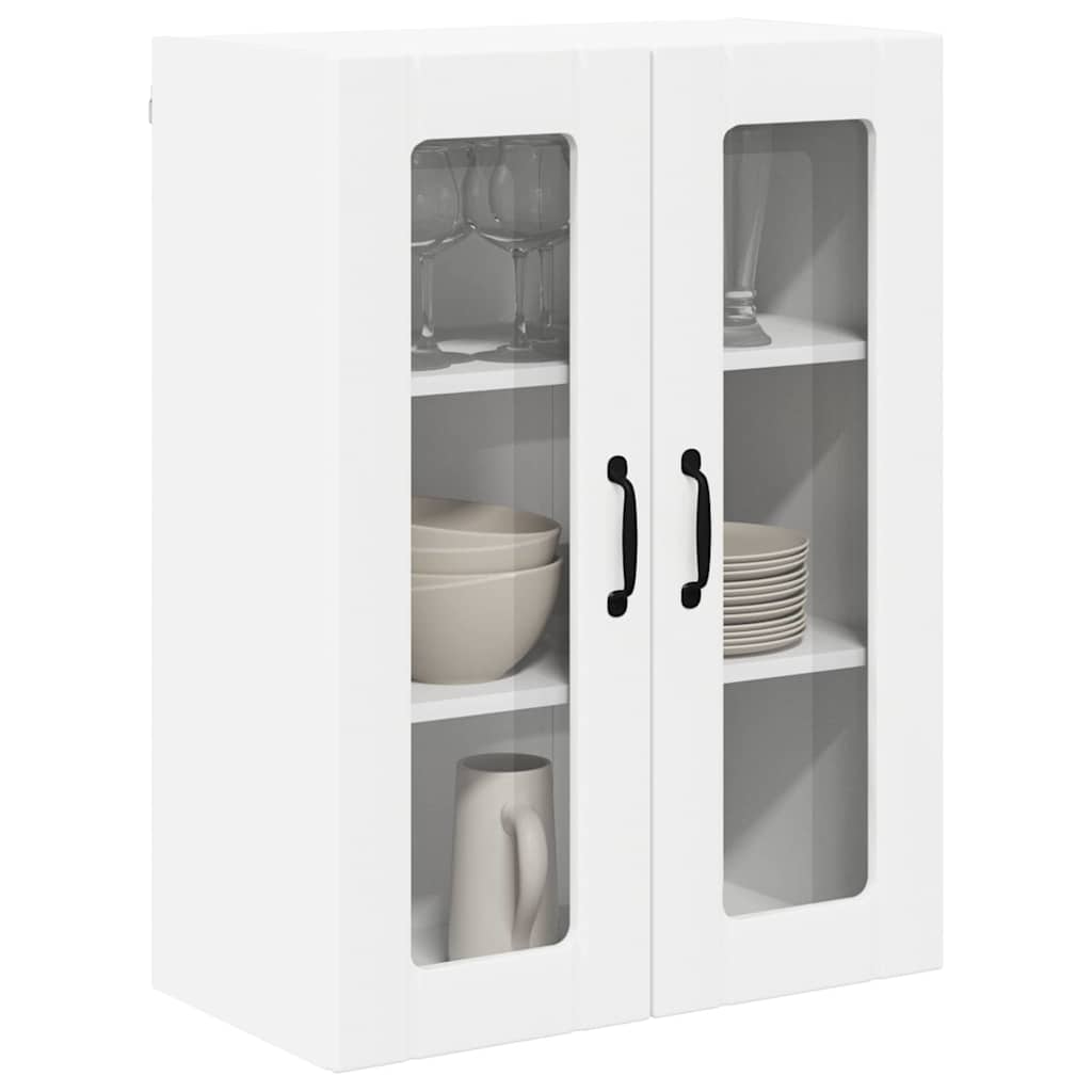Wall Glass Cabinet LUCCA White 60 x 31 x 80 cm Engineered Wood
