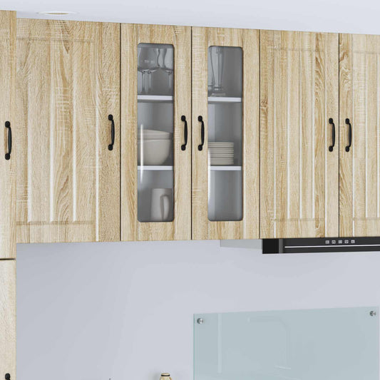Wall Glass Cabinet LUCCA Sonoma Oak 60 x 31 x 80 cm
