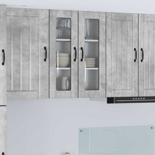 Wall Glass Cabinet LUCCA Concrete Grey 60 x 31 x 80 cm