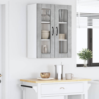 Wall Glass Cabinet LUCCA Concrete Grey 60 x 31 x 80 cm
