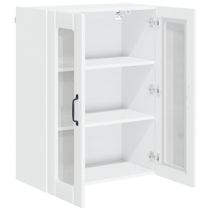 Wall Glass Cabinet LUCCA High Gloss White 60 x 31 x 80 cm
