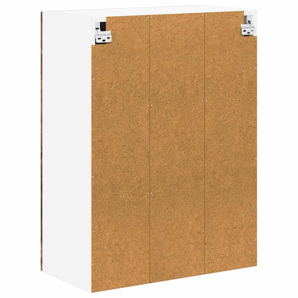 Wall Glass Cabinet LUCCA Smoked Oak 60 x 31 x 80 cm