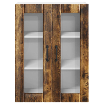 Wall Glass Cabinet LUCCA Smoked Oak 60 x 31 x 80 cm