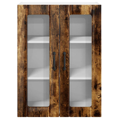 Wall Glass Cabinet LUCCA Smoked Oak 60 x 31 x 80 cm
