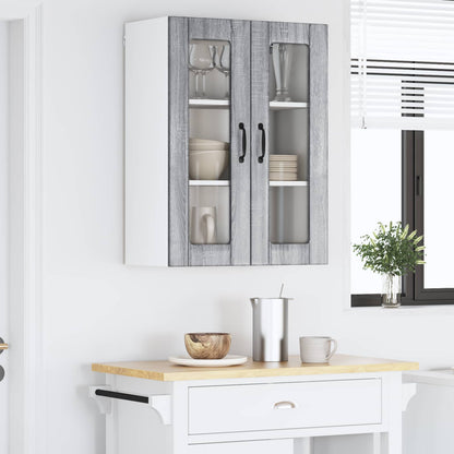 Wall Glass Cabinet LUCCA Grey Sonoma 60 x 31 x 80 cm
