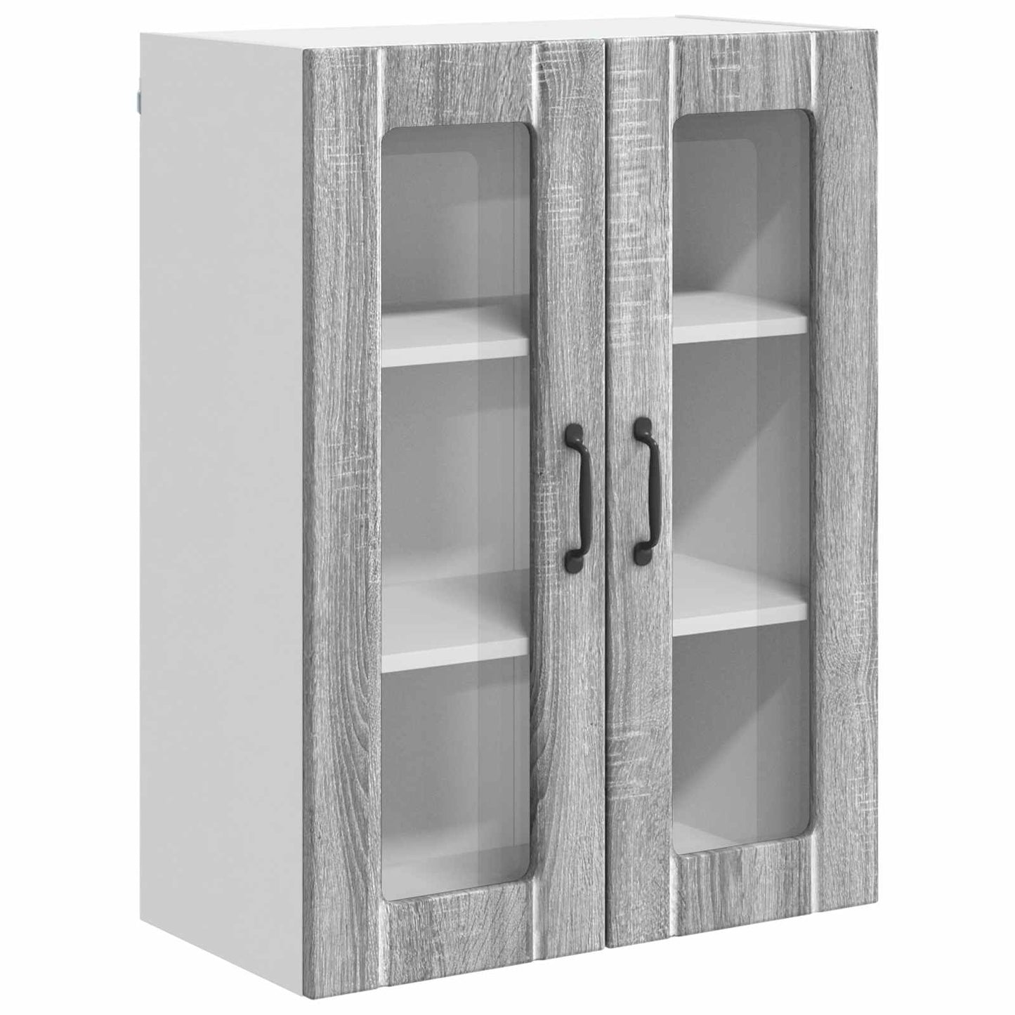 Wall Glass Cabinet LUCCA Grey Sonoma 60 x 31 x 80 cm
