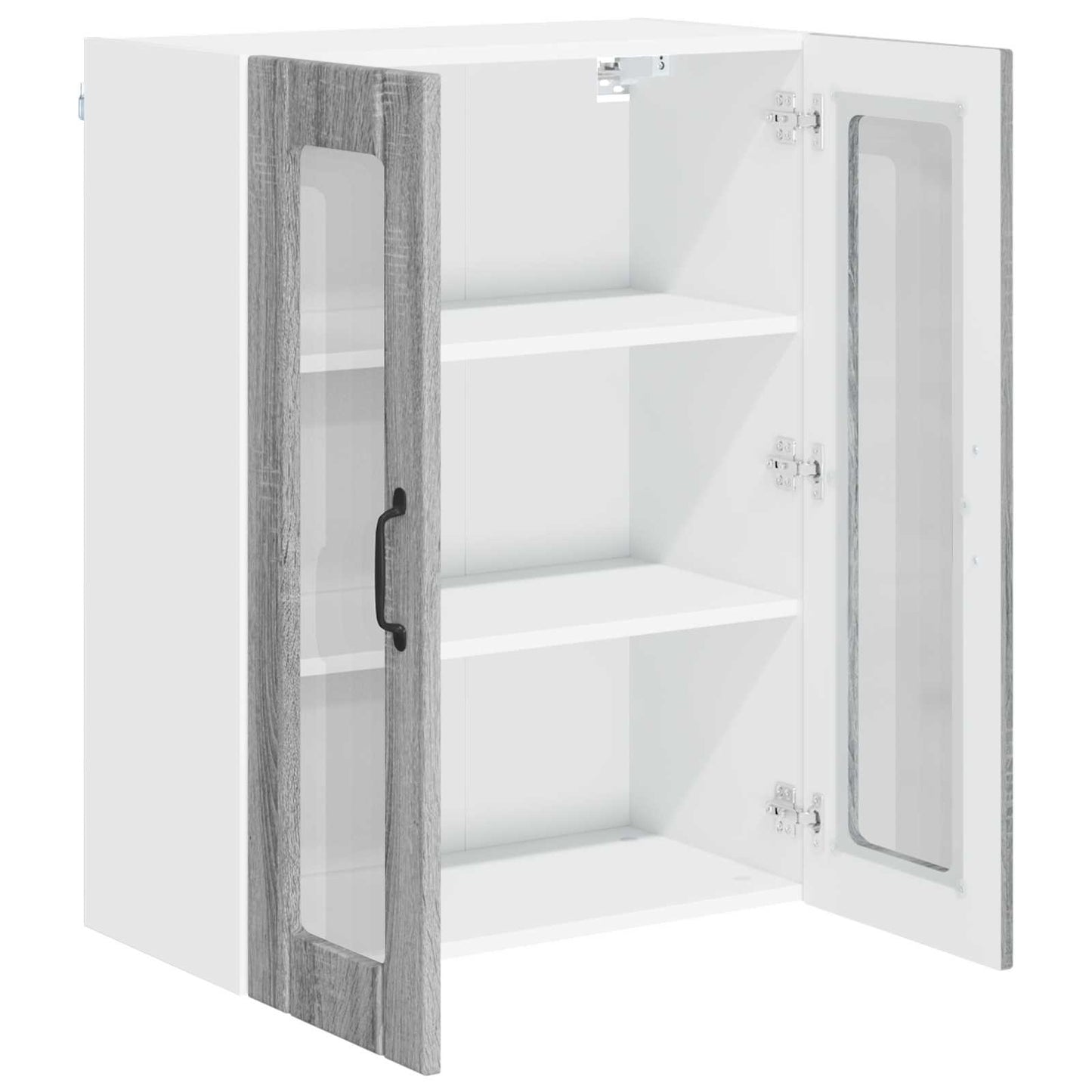 Wall Glass Cabinet LUCCA Grey Sonoma 60 x 31 x 80 cm