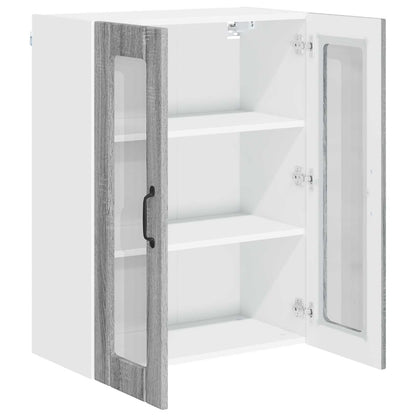 Wall Glass Cabinet LUCCA Grey Sonoma 60 x 31 x 80 cm