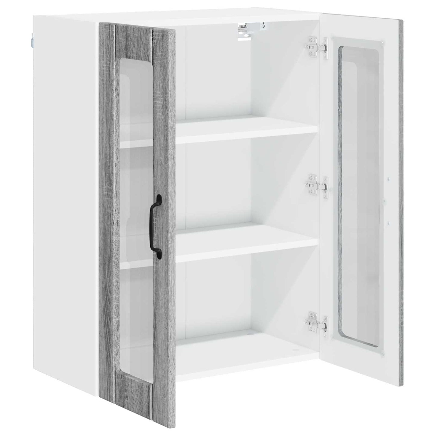 Wall Glass Cabinet LUCCA Grey Sonoma 60 x 31 x 80 cm