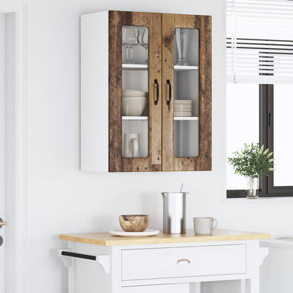 Wall Glass Cabinet LUCCA Old Wood 60 x 31 x 80 cm