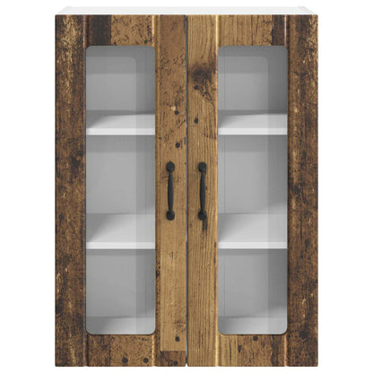 Wall Glass Cabinet LUCCA Old Wood 60 x 31 x 80 cm