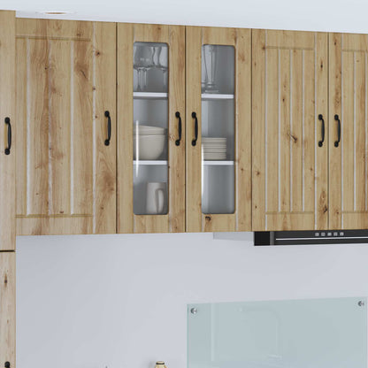 Wall Glass Cabinet LUCCA Artisan Oak 60 x 31 x 80 cm