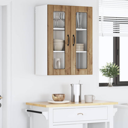 Wall Glass Cabinet LUCCA Artisan Oak 60 x 31 x 80 cm