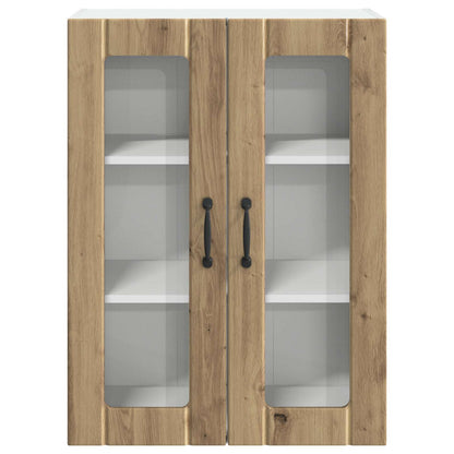 Wall Glass Cabinet LUCCA Artisan Oak 60 x 31 x 80 cm