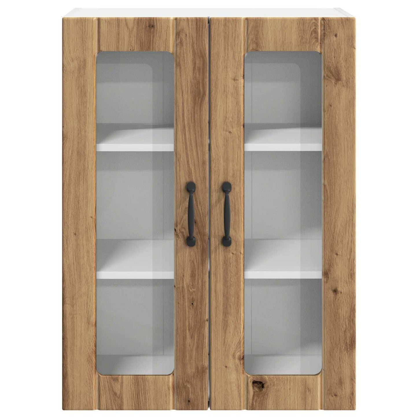 Wall Glass Cabinet LUCCA Artisan Oak 60 x 31 x 80 cm
