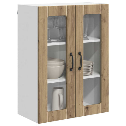 Wall Glass Cabinet LUCCA Artisan Oak 60 x 31 x 80 cm