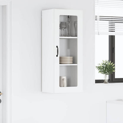 Wall Glass Cabinet LUCCA White 40 x 31 x 100 cm Engineered Wood