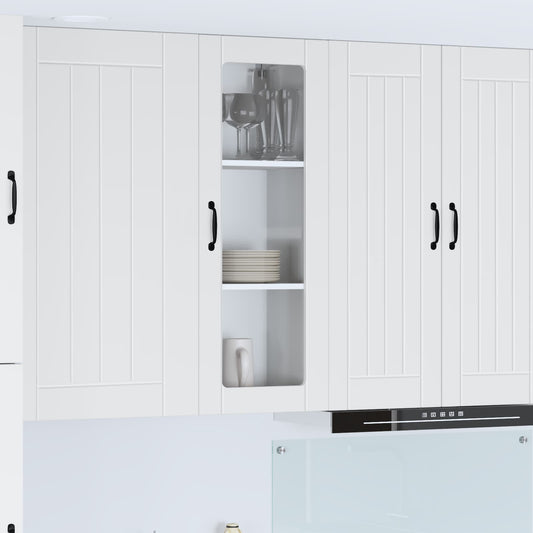 Wall Glass Cabinet LUCCA White 40 x 31 x 100 cm Engineered Wood