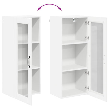 Wall Glass Cabinet LUCCA White 40 x 31 x 100 cm Engineered Wood