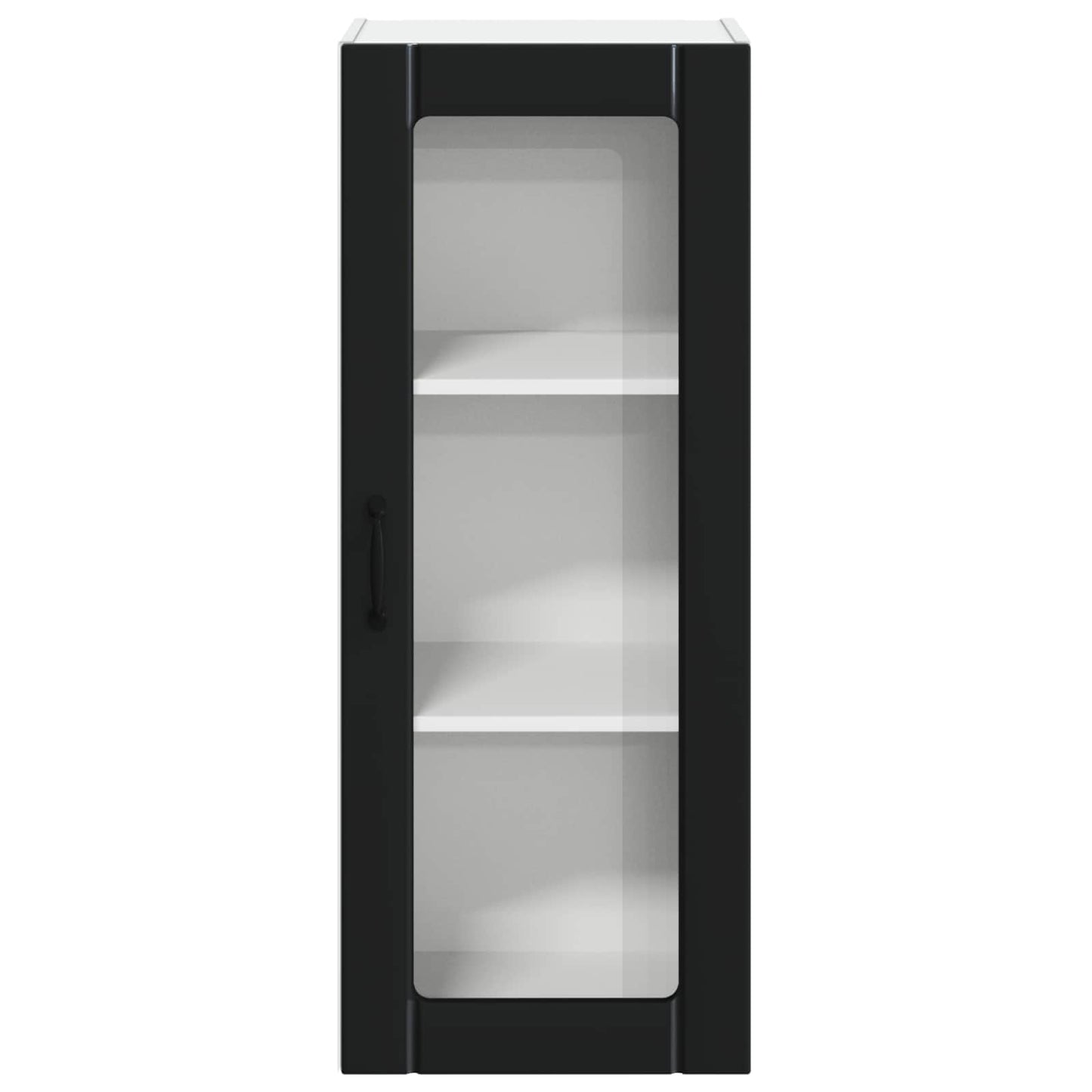 Wall Glass Cabinet LUCCA Black 40 x 31 x 100 cm Engineered Wood