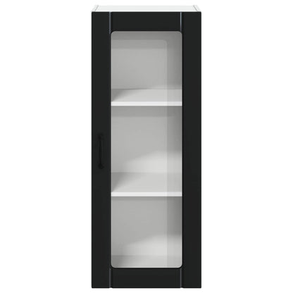 Wall Glass Cabinet LUCCA Black 40 x 31 x 100 cm Engineered Wood