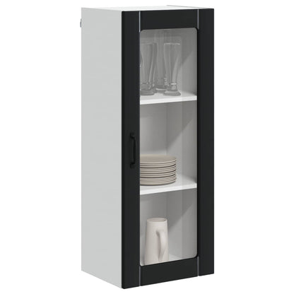 Wall Glass Cabinet LUCCA Black 40 x 31 x 100 cm Engineered Wood