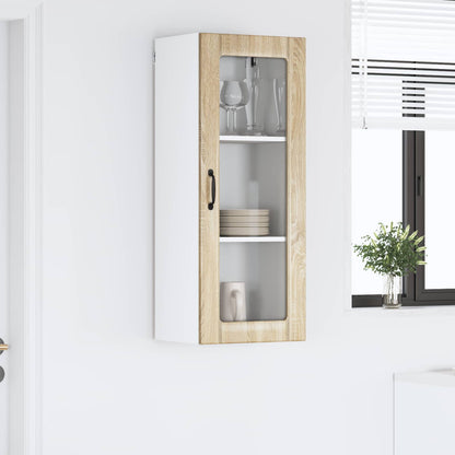 Wall Glass Cabinet LUCCA Sonoma Oak 40 x 31 x 100 cm