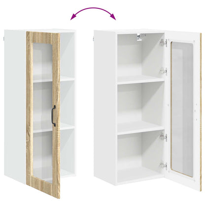 Wall Glass Cabinet LUCCA Sonoma Oak 40 x 31 x 100 cm