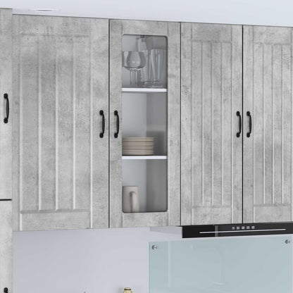 Wall Glass Cabinet LUCCA Concrete Grey 40 x 31 x 100 cm