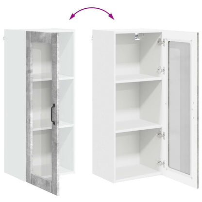 Wall Glass Cabinet LUCCA Concrete Grey 40 x 31 x 100 cm