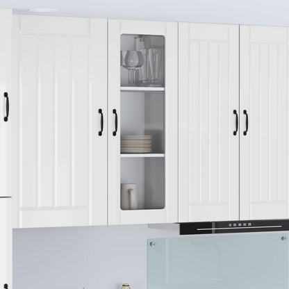Wall Glass Cabinet LUCCA High Gloss White 40 x 31 x 100 cm