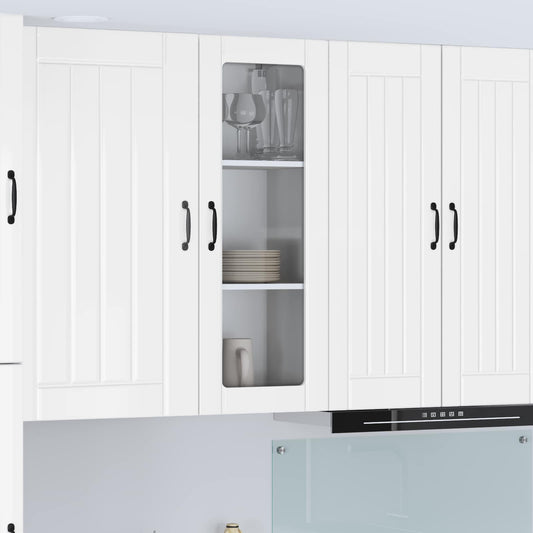 Wall Glass Cabinet LUCCA High Gloss White 40 x 31 x 100 cm