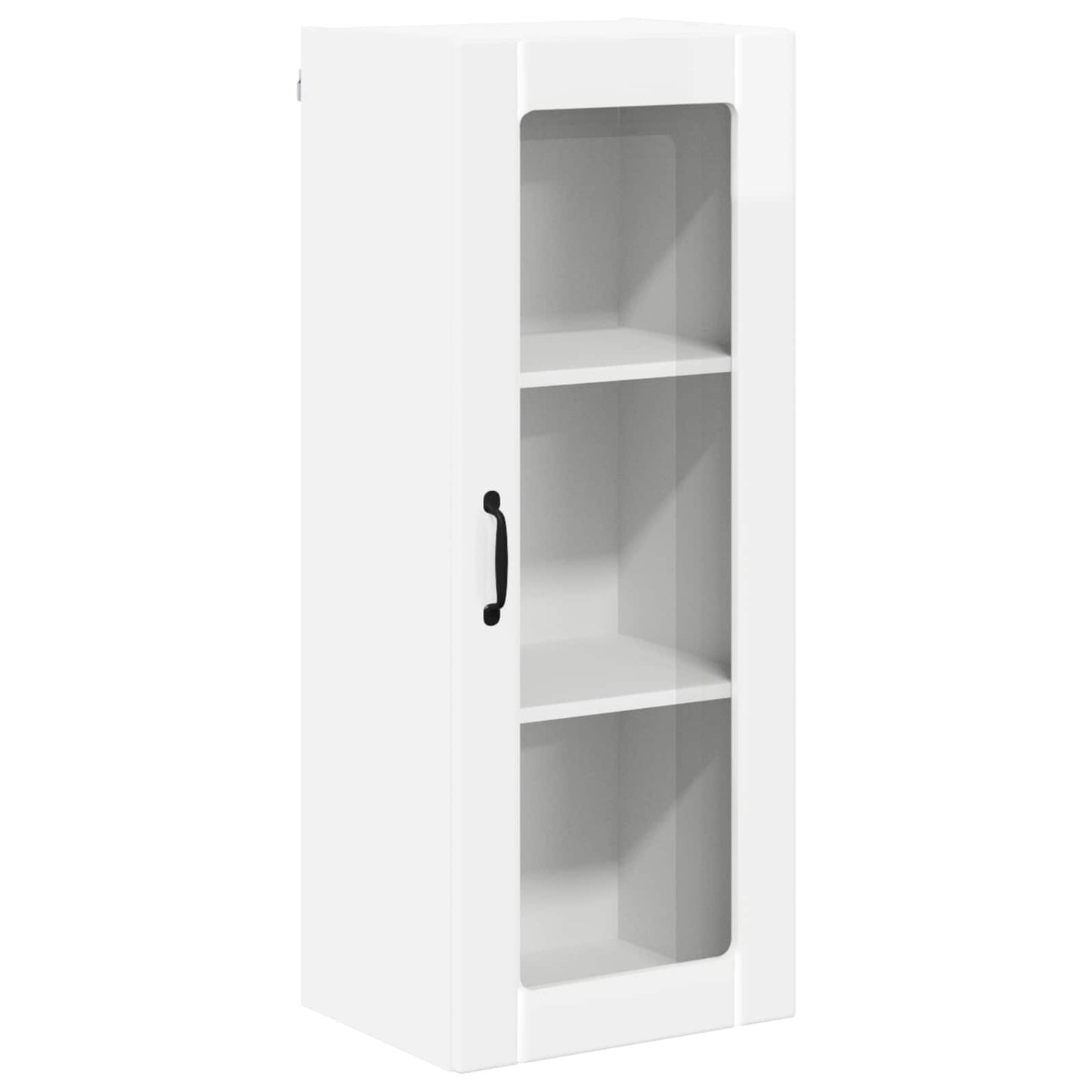 Wall Glass Cabinet LUCCA High Gloss White 40 x 31 x 100 cm