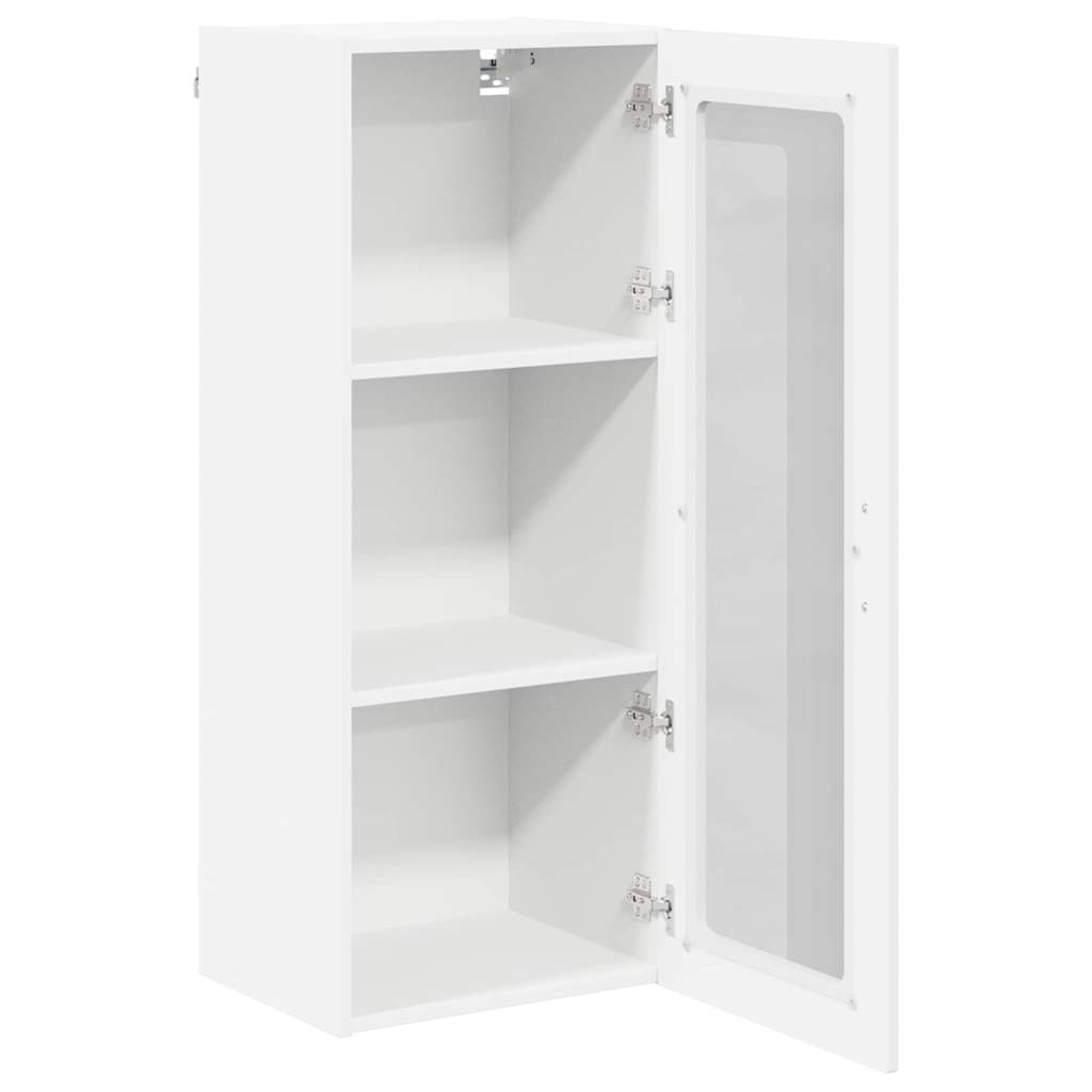 Wall Glass Cabinet LUCCA High Gloss White 40 x 31 x 100 cm