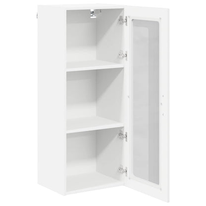 Wall Glass Cabinet LUCCA High Gloss White 40 x 31 x 100 cm